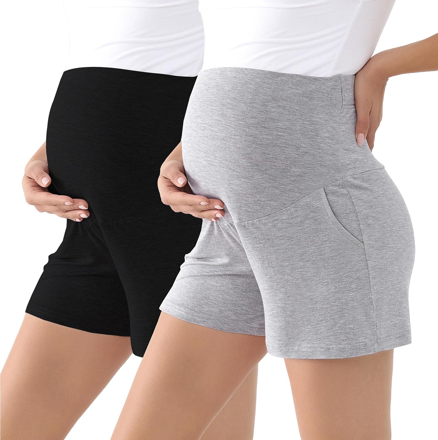 Maternity Pajama Shorts Viscose from Bamboo Pregnancy Lounge Shorts Soft Stretchy Comfy Maternity Clothes