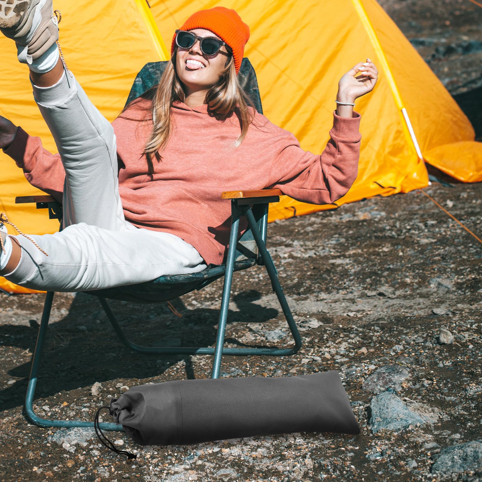 Zelthering-Aufbewahrungstasche Aus 600D Oxford-Stoff, Große Campingtasche Für Bodennägel Bis 40 cm, Leicht Und Kompakt, Ideal Für Outdoor-Aktivitäten Wie Camping, Angeln, Wandern Und Reisen
