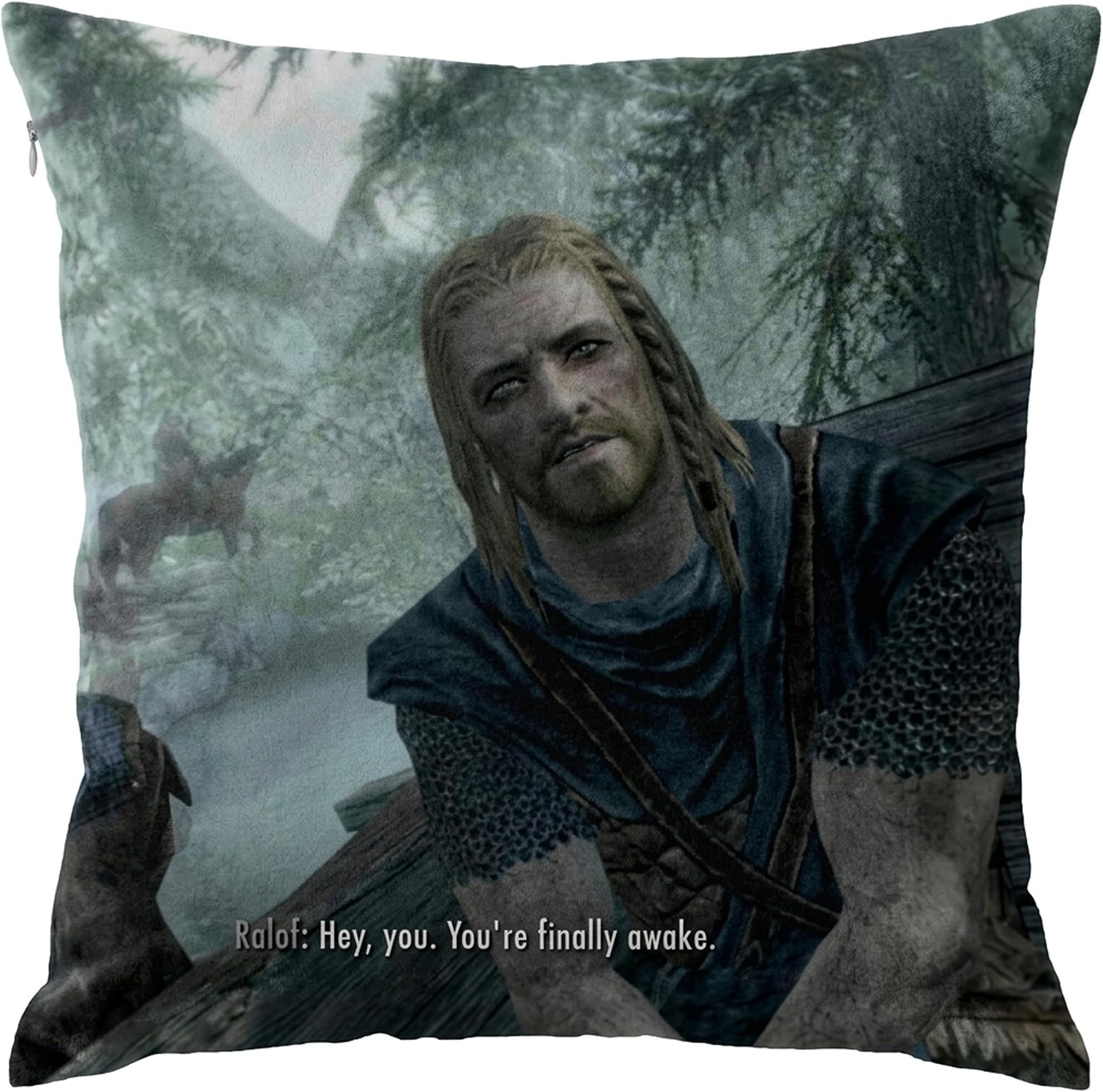 ZHUHOO You're Finally Awake Bedroom Couch Sofa Square Pillow Case Home Decorative Throw Pillow Covers 18x18 Inch