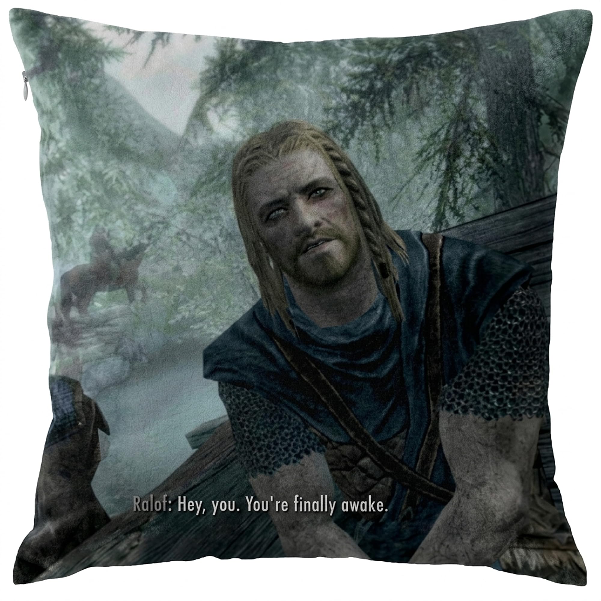 Mumany You're Finally Awake Bedroom Couch Sofa Square Pillow Case Home Decorative Throw Pillow Covers 18x18 Inch