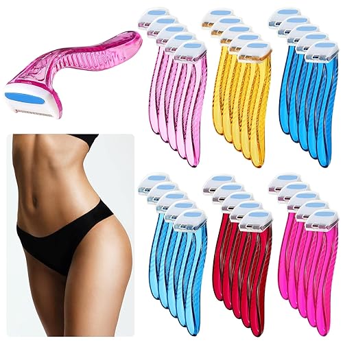 Honoson 30 piezas de maquinilla de afeitar de bikini de belleza, recortadora de línea de bikini, tipo T, maquinilla de afeitar personal para mujer,