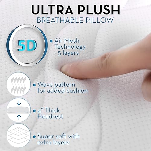 Miniatura 9 de Almohada de baño (calidad superior), almohada de lujo para bañera (potentes ventosas), almohadas de baño para apoyo de cuello y espalda, almohada de