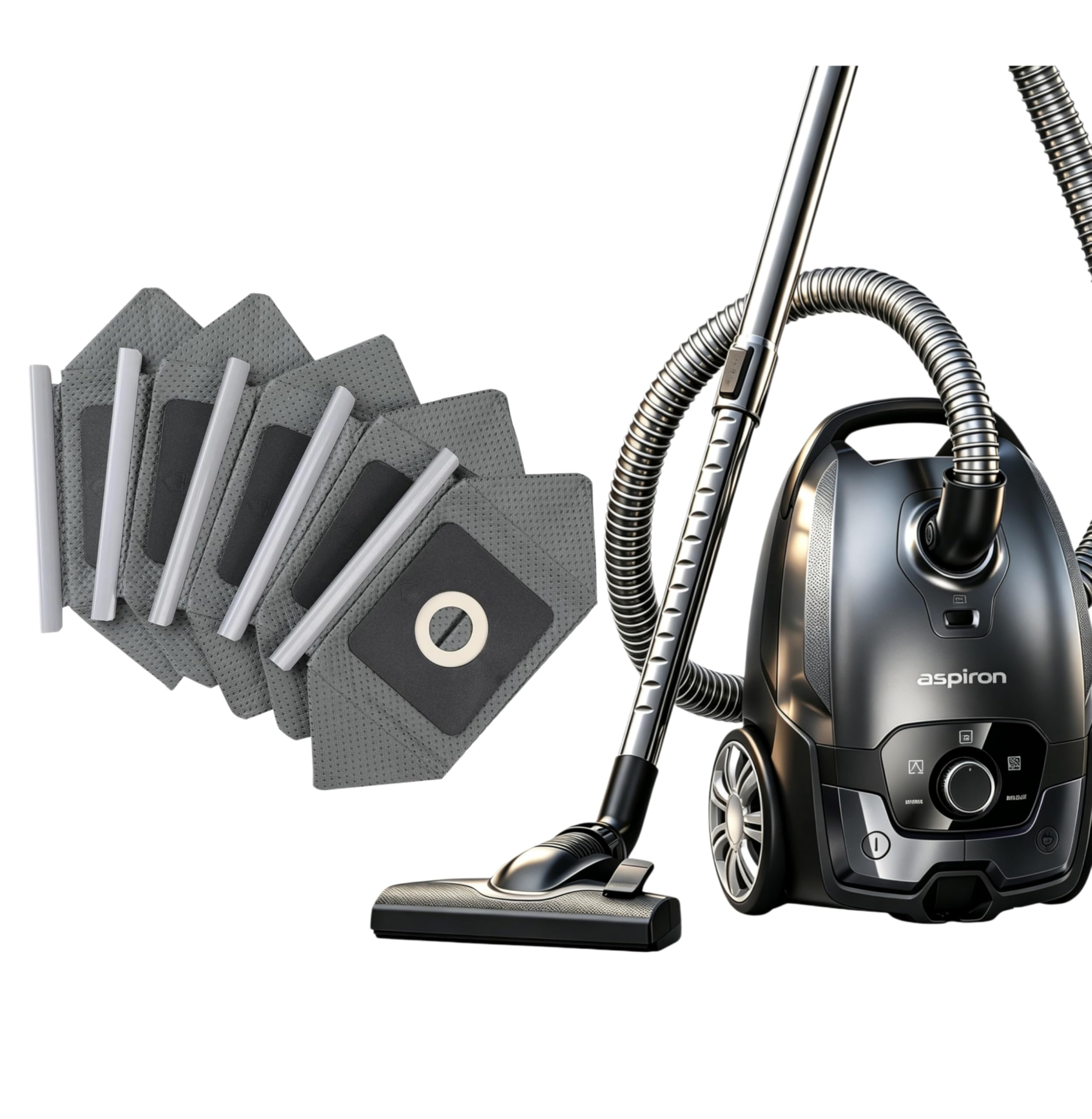 Aspiron Canister Vacuum,1700W/45KPA Bagged Vacuum Cleaner,Easy to Push