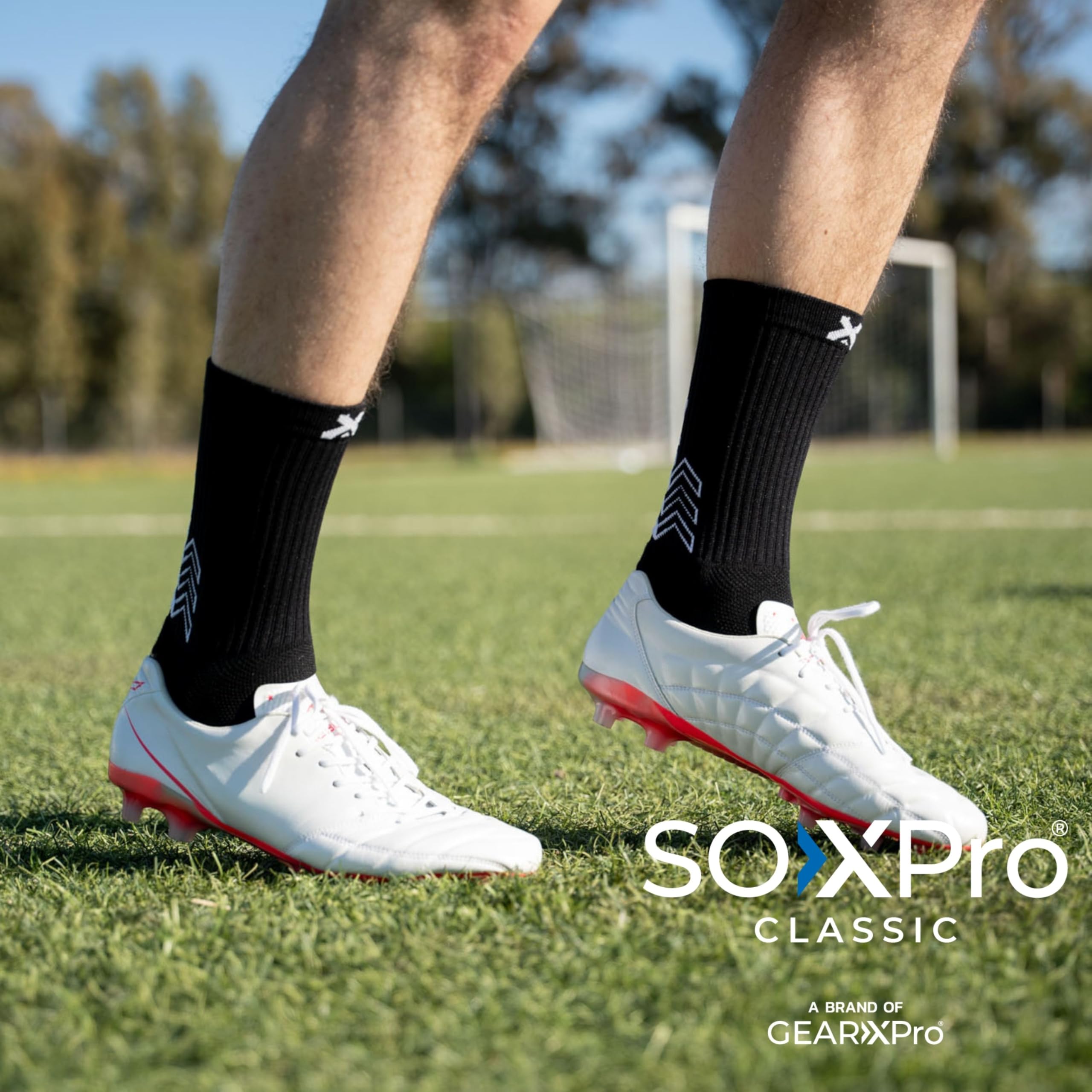SOXPro Classic - Rutschfeste Fußballsocken - Silikon Grip - Männer Frauen - Anti-Blase, atmungsaktiv und professionell - Sport, Laufen, Padel, Tennis und Radfahren