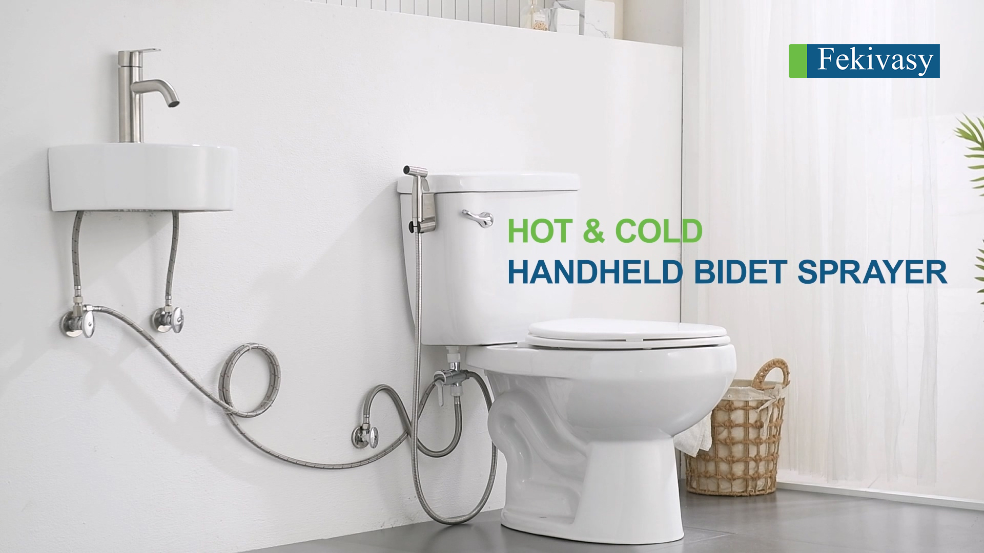Fekivasy Hot and Cold Bidet Sprayer for Toilet, Adjustable