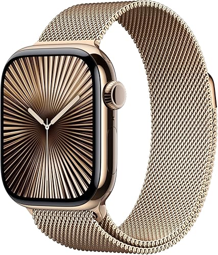 Miniatura 33 de Apple Watch Series 10 [GPS + Cellular 42 mm] Reloj inteligente con carcasa de aluminio oro rosa con correa deportiva ciruela Monitor de actividad