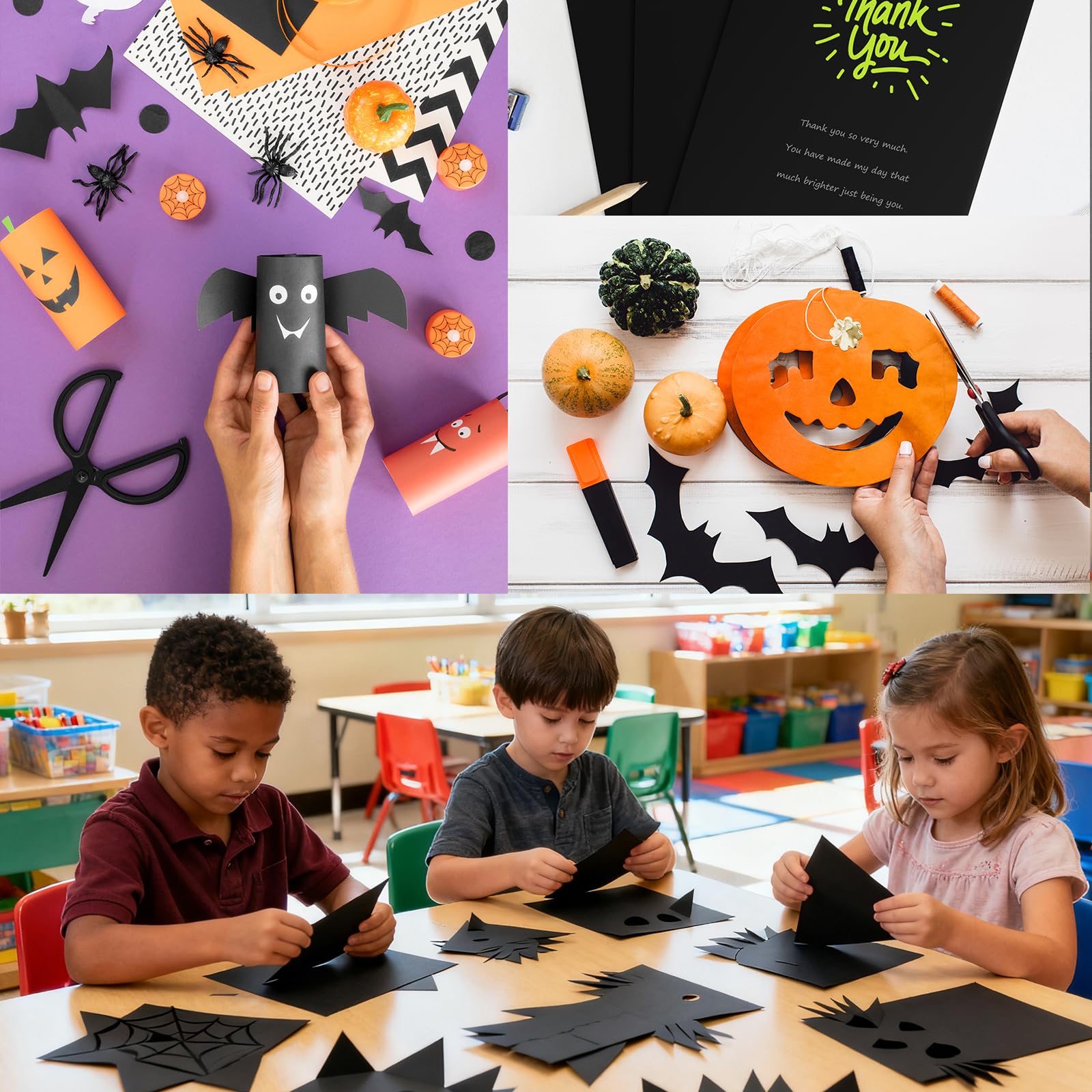 Schwarzer Karton, 8,5 x 11 cm, dickes Papier, 40 Blatt, 29,5 kg/180 g/m², Karton-Druckerpapier für Einladungen, Speisekarten, Hochzeit, DIY-Karten, Schulbedarf für Kinder