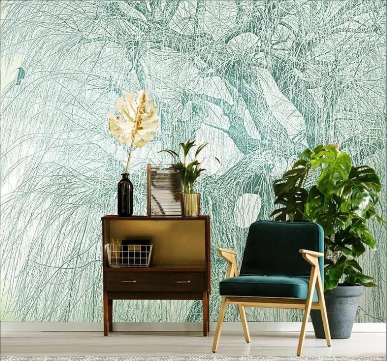 XLMING Hand Drawn Fresh Large Trees Pattern 3D Wallpaper Luxury Home Dining Decor Paste Sofa Living Room The Wall for Bedroom Mural-250cm×170cm
