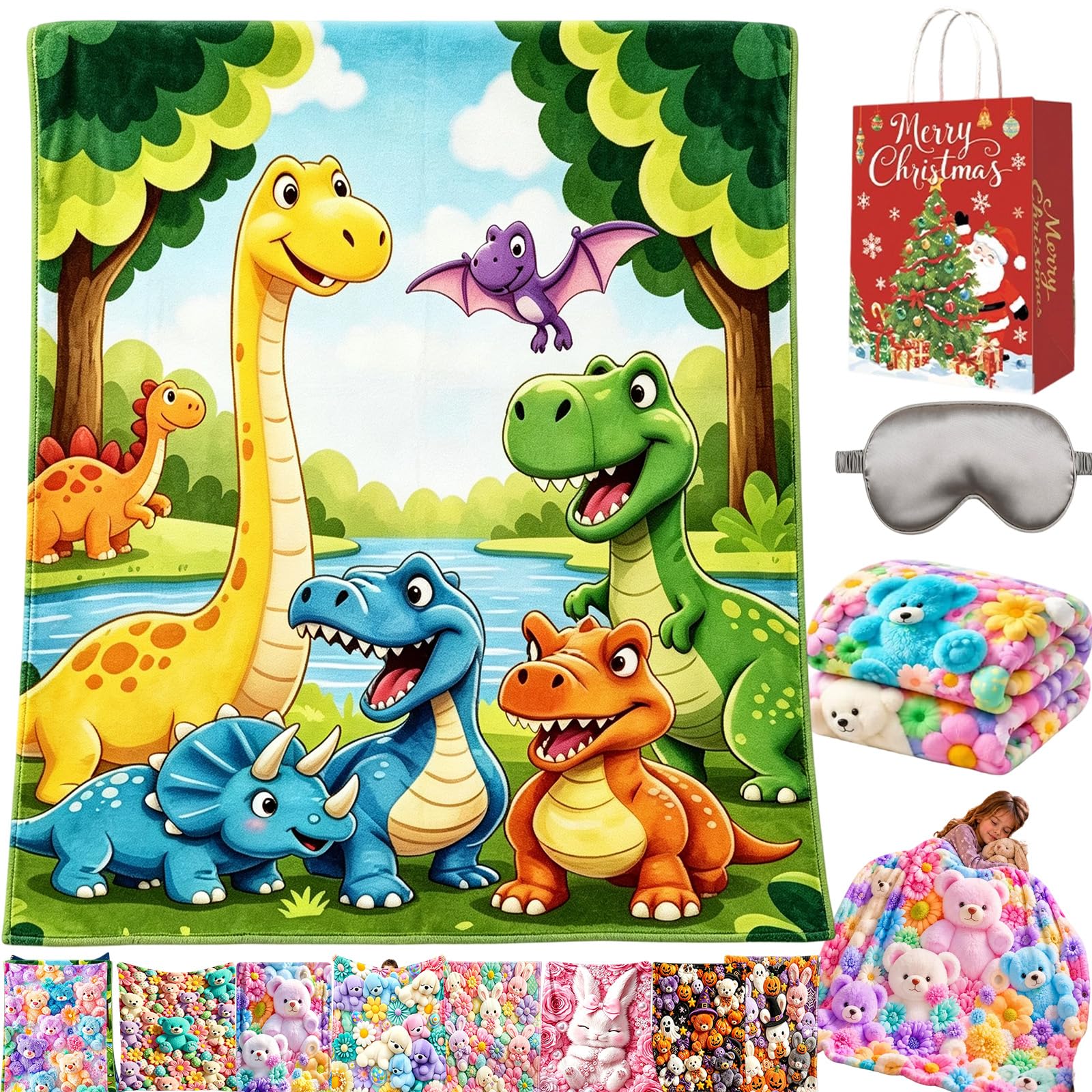 Teddy Pastel Floral Print Throw Blanket, Teddy Bear Blanket (I,30*40in)