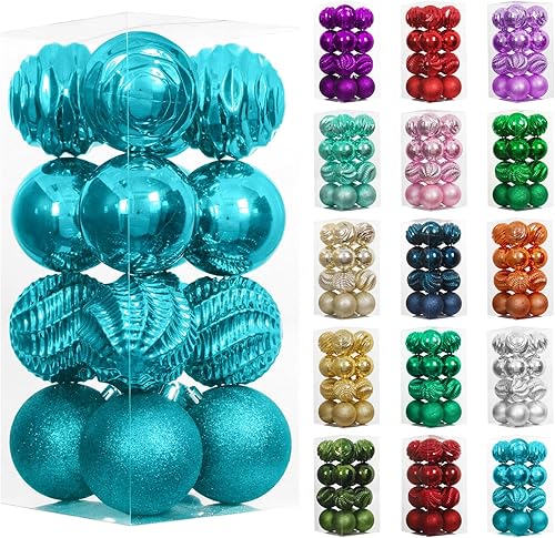 Miniatura 237 de XmasExp Juego de 24 mini esferas de Navidad inastillables para bolas de árbol de Navidad de 1.181 in/1.18 pulgadas (oro rosa)