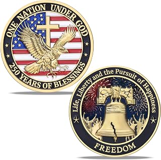 USA 250th Anniversary Commemorative Coin God Bless America 250 Merchandise for Celebration 1776–2026 Freedom Faith Keepsake Patriot Gifts for Veterans History Collectors - 250 Years of Blessings