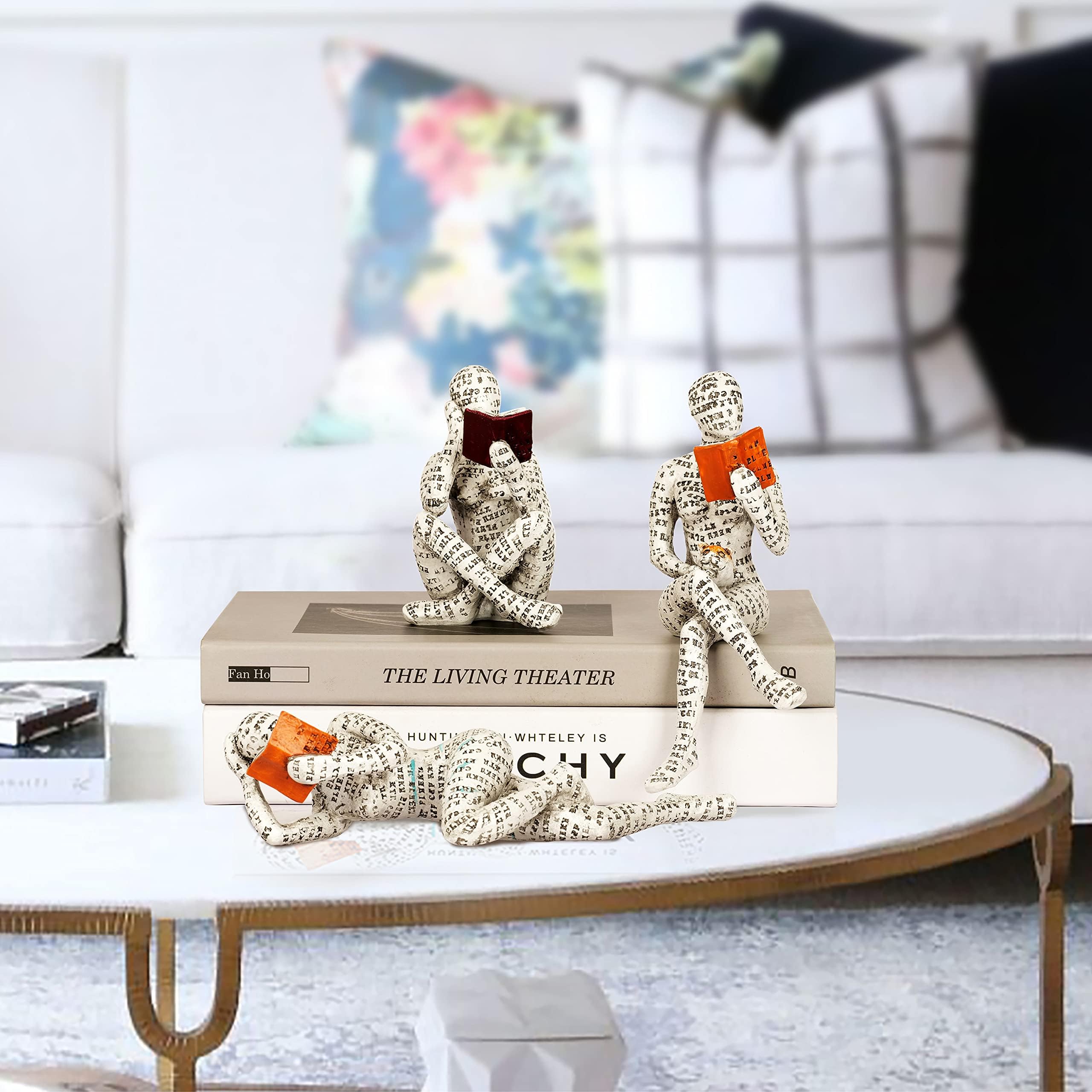 Statue De Femme Lisante Kuuleyn - Décoration D'étagère En Résine | Pour Maison, Bureau, Salon, Table