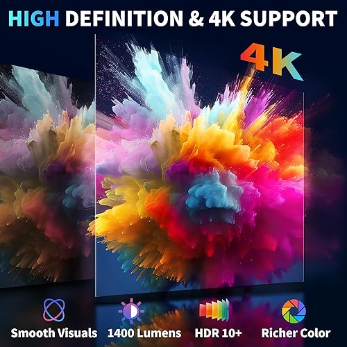 Miniatura 4 de Built-in Apps & 2025 Upgraded Mini Projector Support 4K 1080P Auto Keystone 270 Rotatable with WiFi 6 and Bluetooth 5.4, Projector Portable