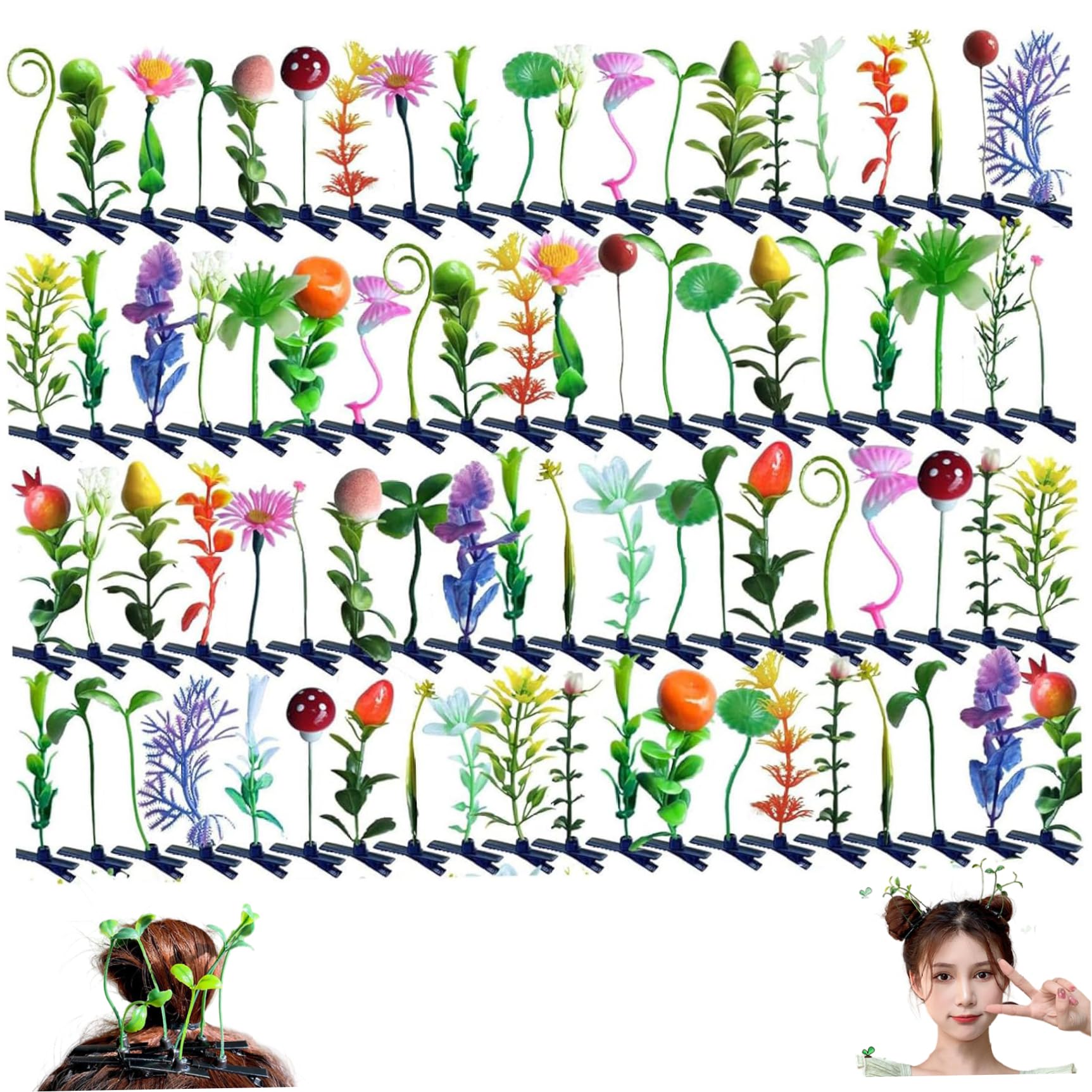 Sprouts Rave Clips : lot de 40 pinces à cheveux en plastique mignonnes style mixte
