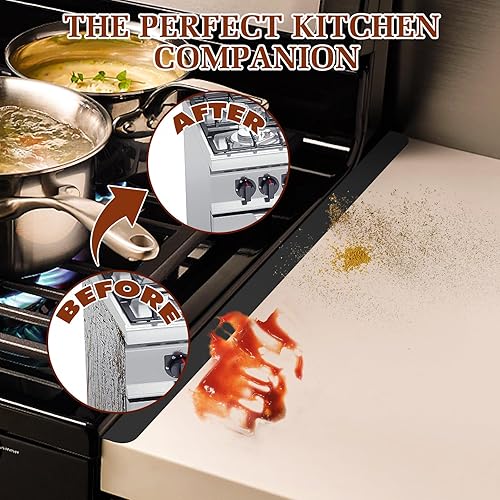 Miniatura 7 de Paquete de 2 cubiertas expandibles de acero inoxidable para huecos para estufas (13.8 a 27.6 pulgadas), retráctiles para llenar el espacio entre la