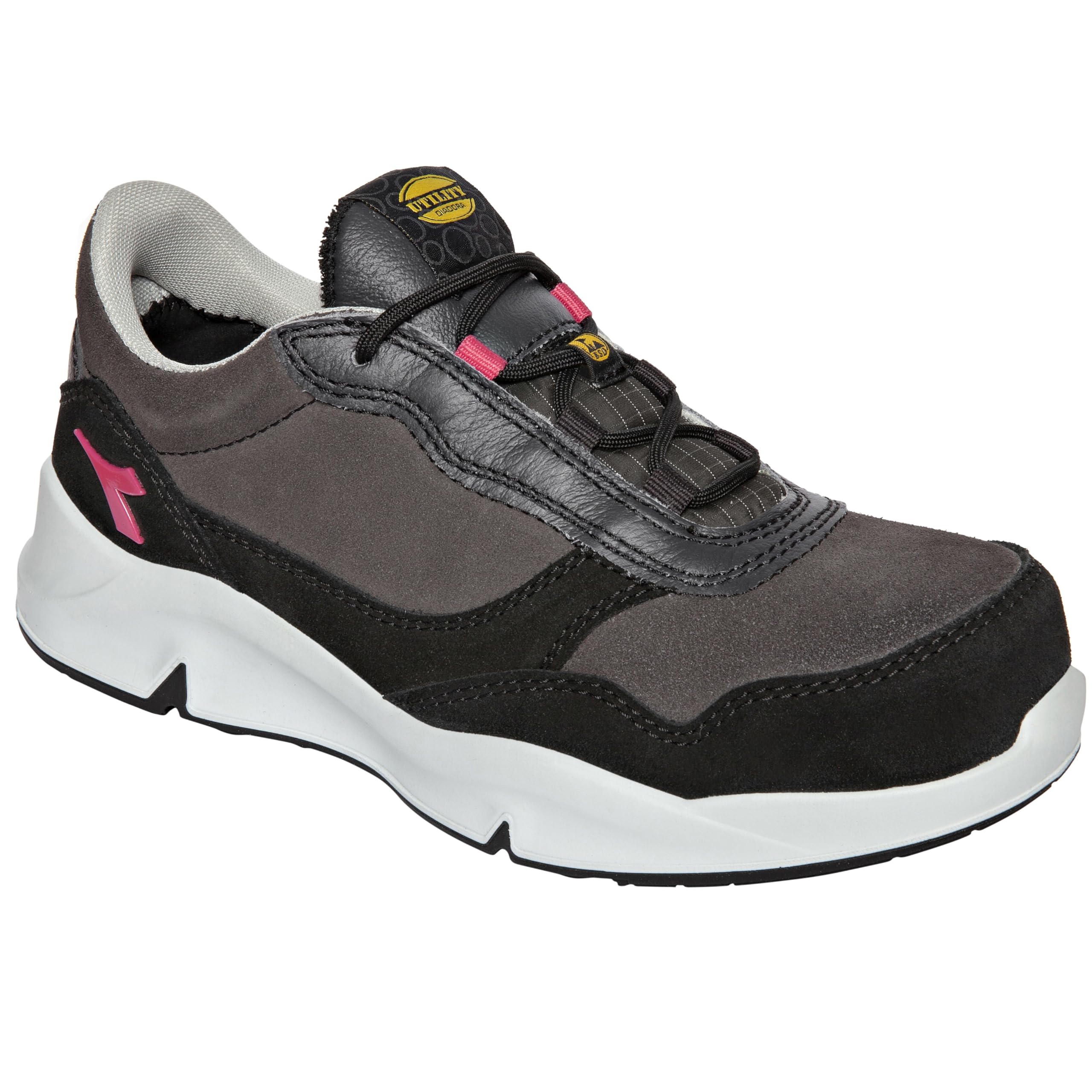 Diadora Scarpa da Lavoro Antinfortunistica da Donna Modello Athena Low S3L FO SR ESD Colore: D0458 - Nero Fumo/Pomodoro Taglia 39 EU