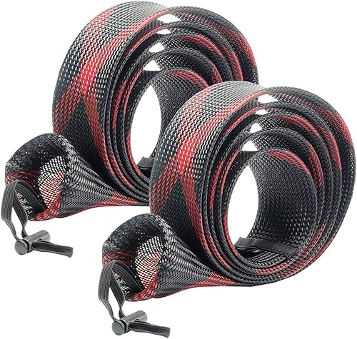 Miniatura 64 de SF Funda para caña de pescar, funda de caña de pescar, cubierta de caña de pescar, protector de caña de malla trenzada, guantes de caña de pescar