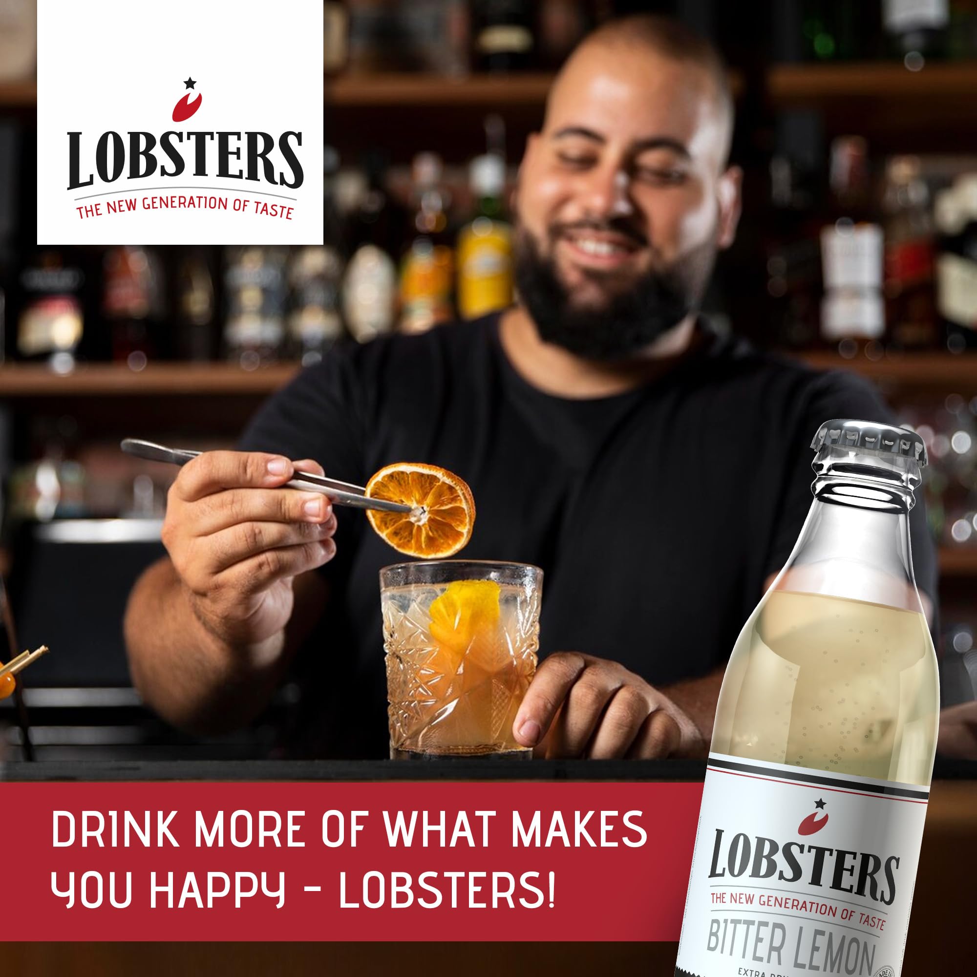 Lobsters Bitter Lemon 24 x 0,2l Dry Fruity Cocktail Mix Vodka Lemon Lemon Spritz