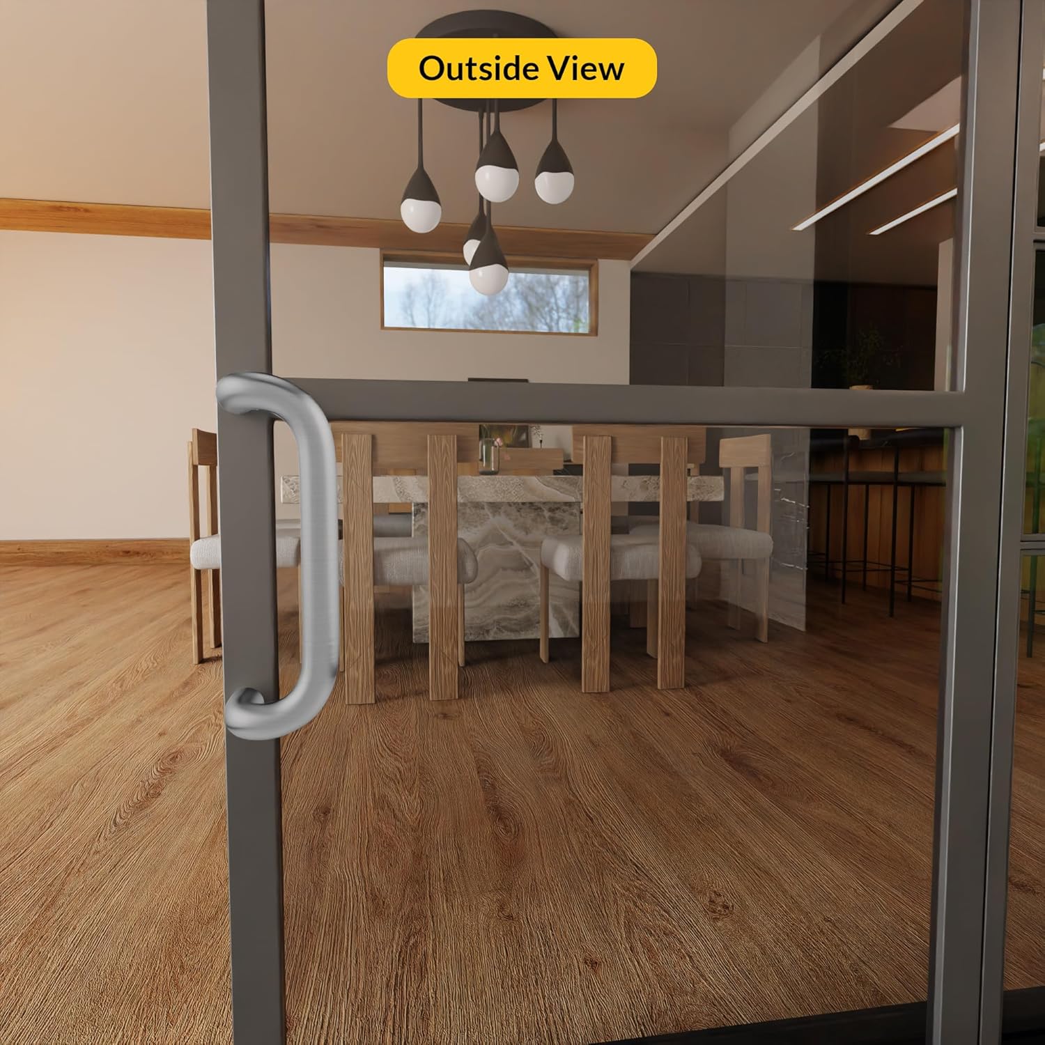 BRIXWELL Solid Push Bar and Pull Handle Set, Aluminum Material, Brushed Stainless Steel Finish, 10" Pull and 33" Push Center Spacing, Back-to-Back Mounting, 1" Diameter, 2-1/4" Projection