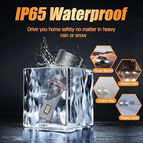 Miniatura 5 de HUOKEDS Para 2011-2016 Jeep Grand Cherokee LED Faros Luces Bombillas Combo, 4 unids Super Brillante Blanco Alto y Bajo Faros LED Blubs Paquete