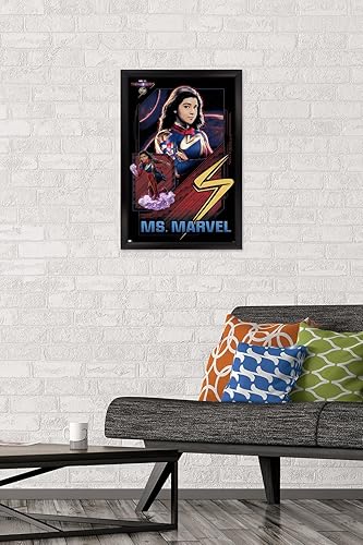 Miniatura 2 de Trends International Marvel The Marvels - Póster de pared de Ms. Marvel, 14.72 x 22.37 pulgadas, versión enmarcada en negro