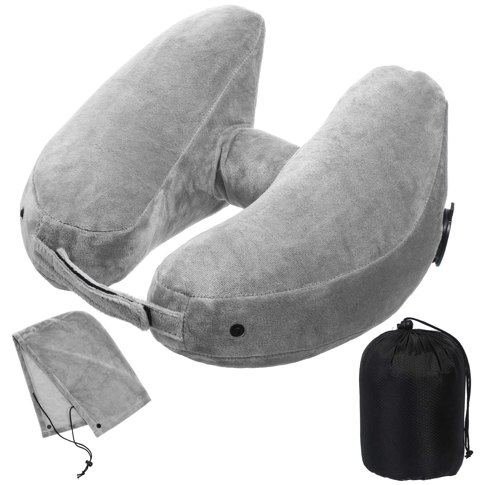 Oreiller de voyage gonflable en PVC nuque de U avec capuche ergonomique