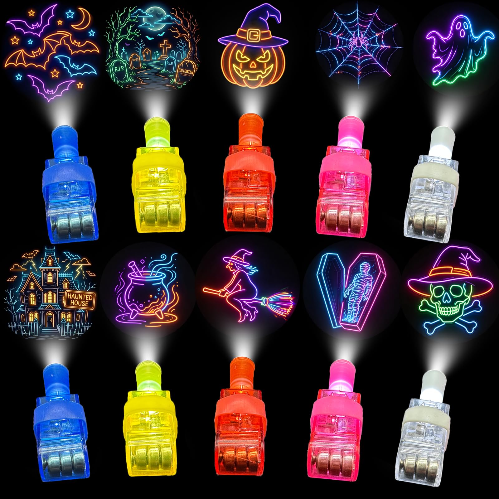KCNVLCK Halloween Party Bag Fillers for Kids - 40PCS LED Finger Lights Toys