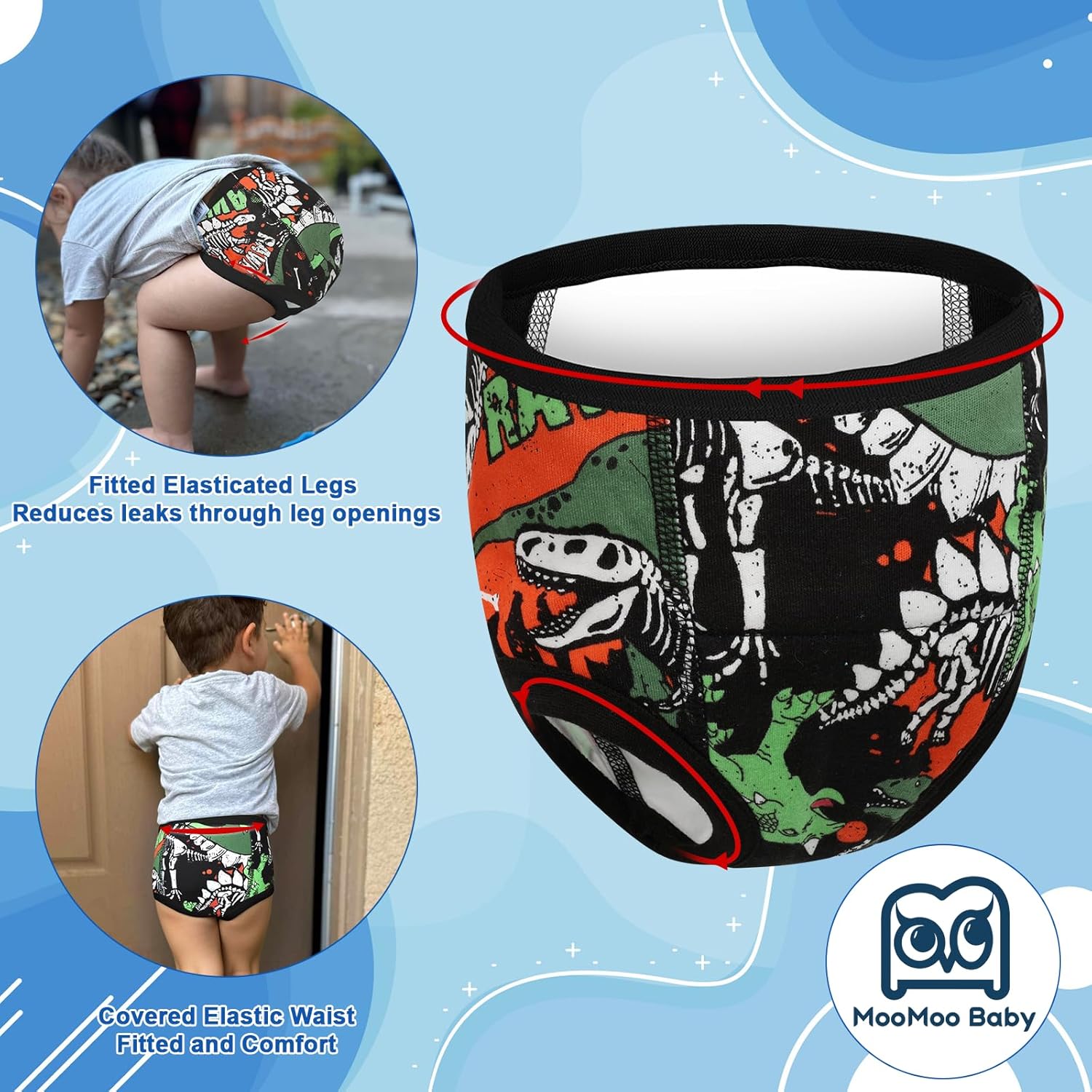 MooMoo Baby Cotton Potty Training Underwear 4 Packs Absorbent Training Pants for Boys 4T - Image 5