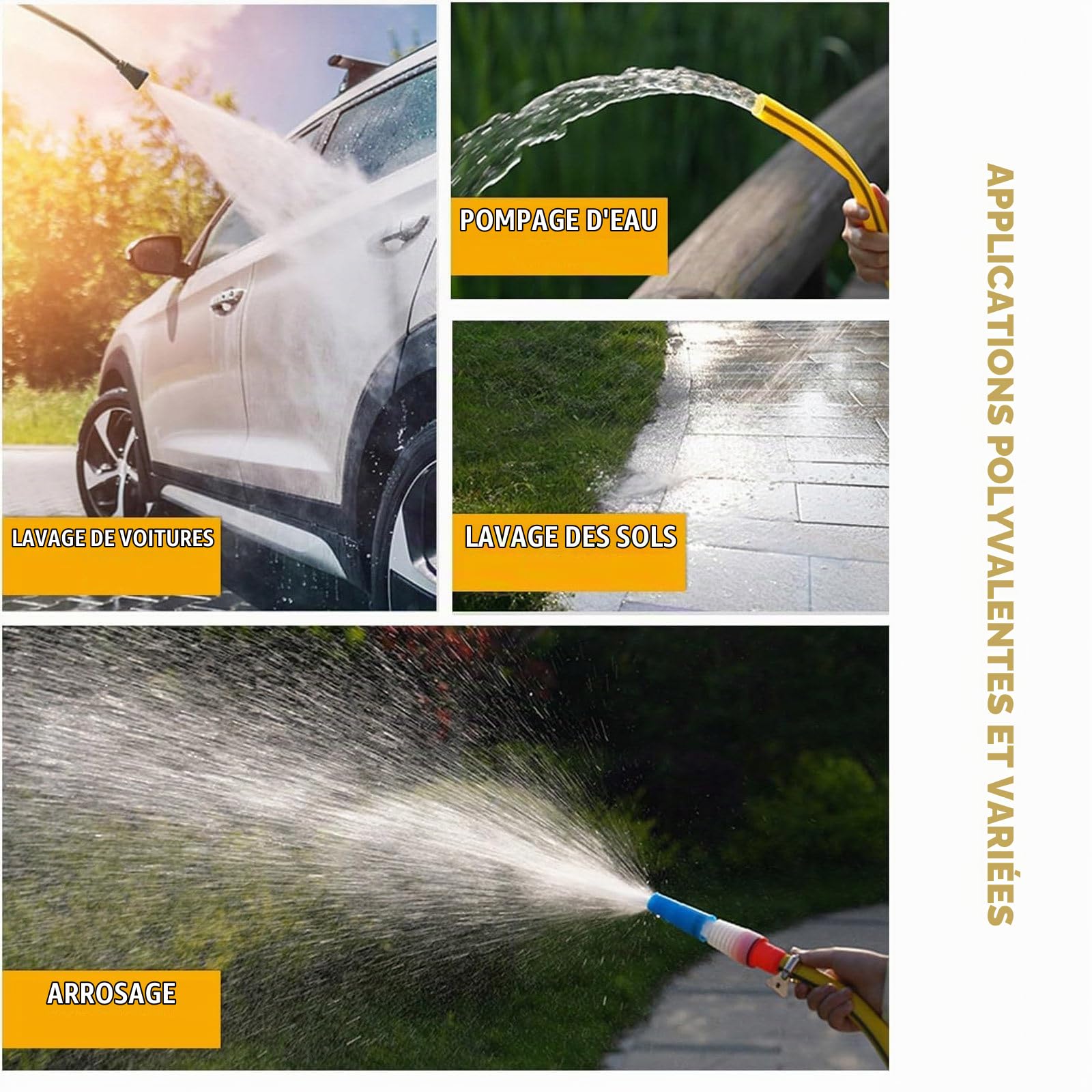 Enrouleur de Tuyau d'arrosage Robuste en Acier Inoxydable avec poignée, Fixation Murale ou au Sol, rétractable par manivelle, Support Mural pour Tuyau de 50 m et de 12,7 mm (1/2 po). 40m