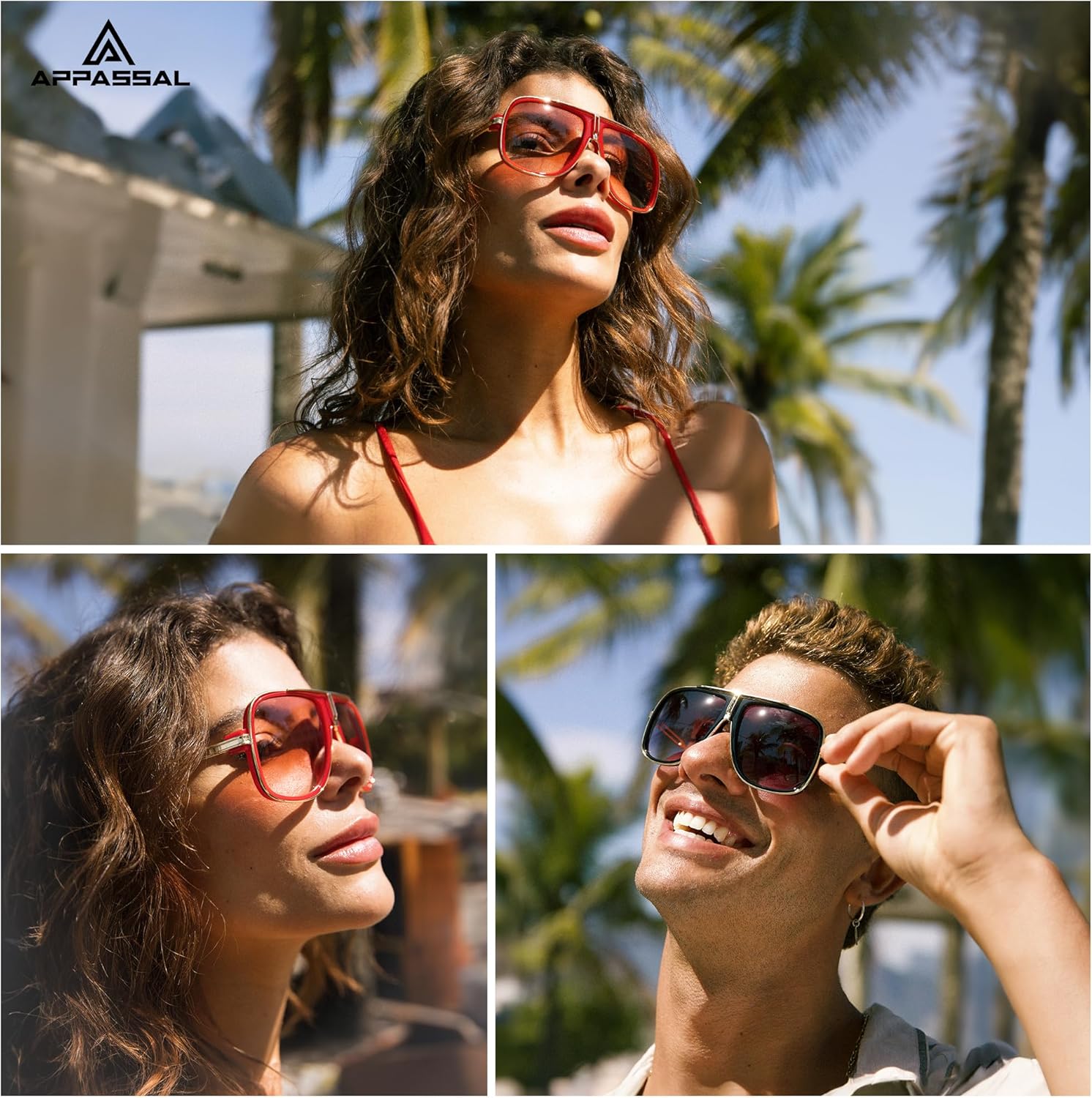 Retro Aviator Sunglasses for Women Men Oversized 70s 90s Square Womens Mens Sunnies AP3683 - Image 3