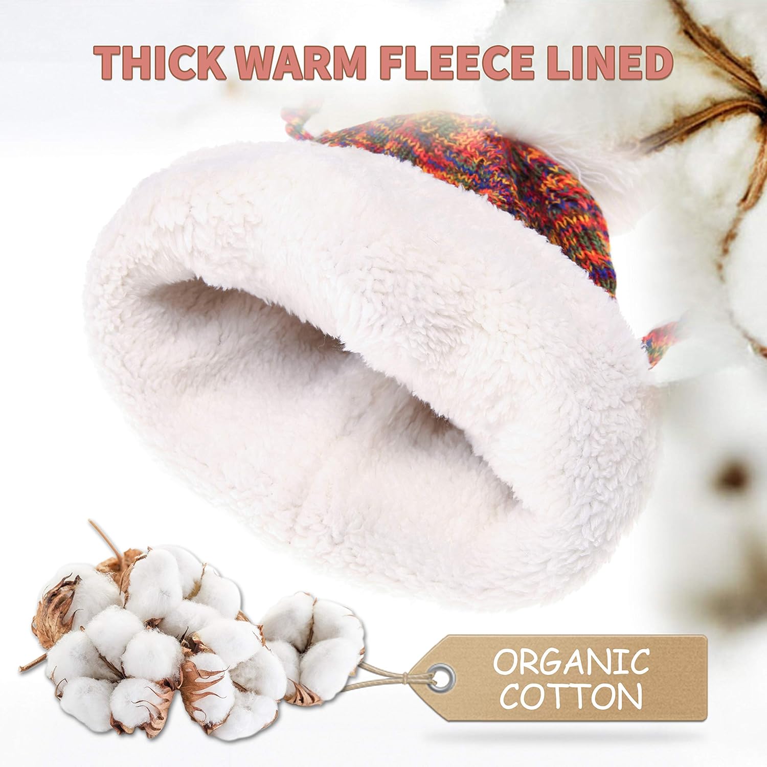 Dosoni Winter Hats for Women Knit Beanie Soft Warm Fleece Lined Long Ear Straps Snow Ski Cap with Pompom - Image 3