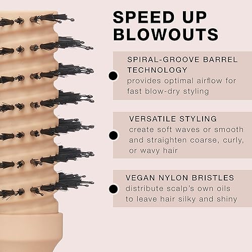 Miniatura 3 de InfinitiPro by Conair - Cepillo redondo en espiral para secado y peinado, diseñado para un flujo de aire óptimo, serie Performa en almendra tostada,