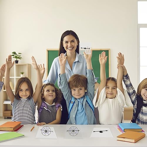 Miniatura 3 de Sonarun Paquete de 40 hilanderos transparentes de borrado en seco con flechas giratorias, giratorios transparentes para escuela, aula, herramientas