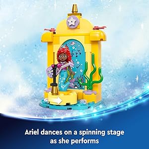 LEGO Disney Princess Ariels Music Stage, Ariel Toy with 2 Iconic Characters, Buildable Disney Princess Toy for Kids, Fun Disney Gift Idea for TV Show Fans, Girls and Boys Ages 4 and Up, 43235