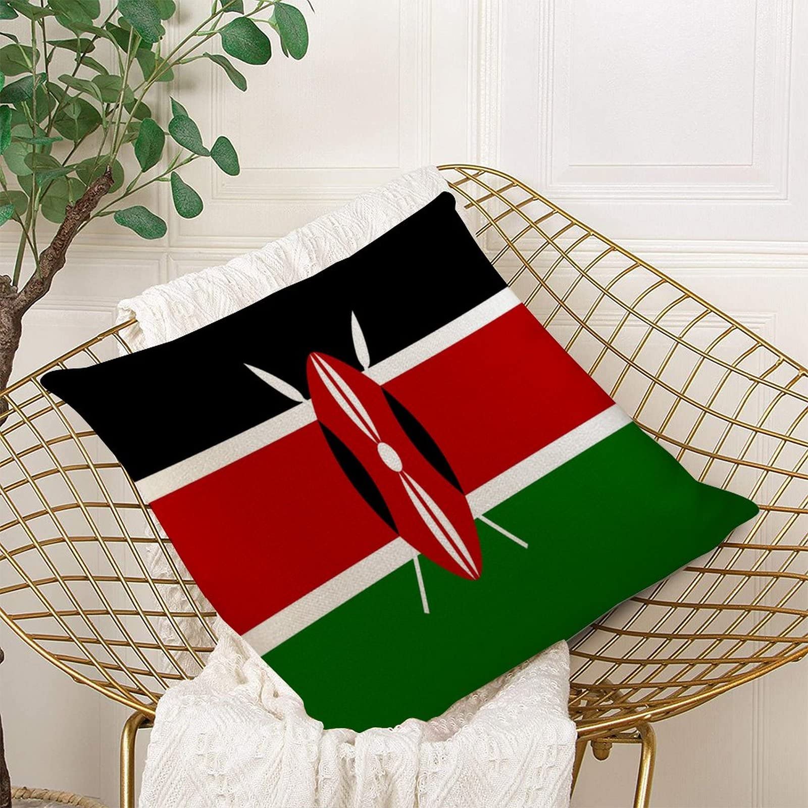 Puerto Rico Flag Pillow Cover - 18x18 Inch Cotton Decorative Throw Pillow Case