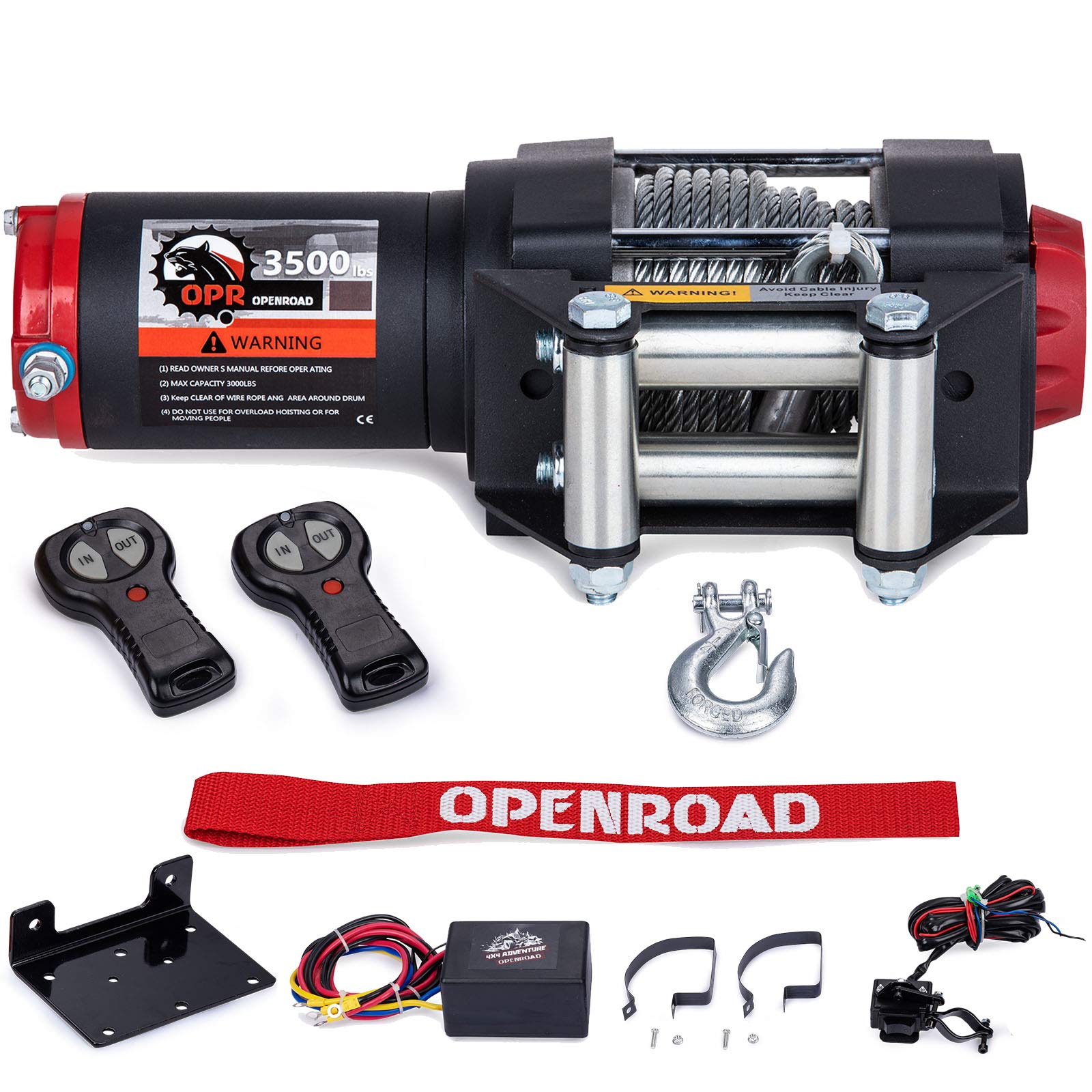 Buy OPENROAD 3500Lbs 12 Volts Electric Winch, Winch for ATV/UTV/Boat
