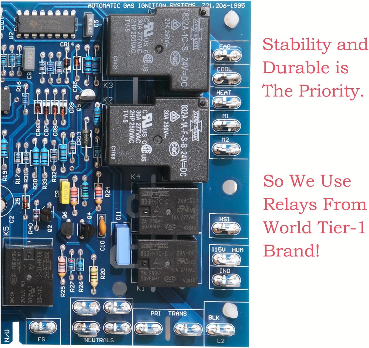 B18099-13 Control Circuit Board,Compatible with Goodman furnace control circuit board B18099-06,B18099-08,B18099-10,B18099-13 White-Rodgers:50T35-730,50T35-743,ICM280