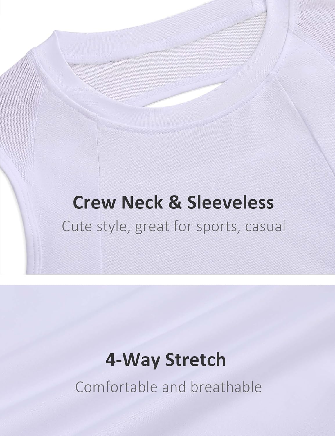 Girls Tennis Golf Outfit Sleeveless Tank Top and Skorts Set Sports Skirt Dress with Shorts 4-12Y - Image 3