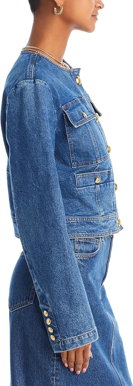 Women's Cropped Denim Jacket Long sleeve Button Down Fall Winter Jean Jackets Coats with Pockets Trendy 2025 - Image 3