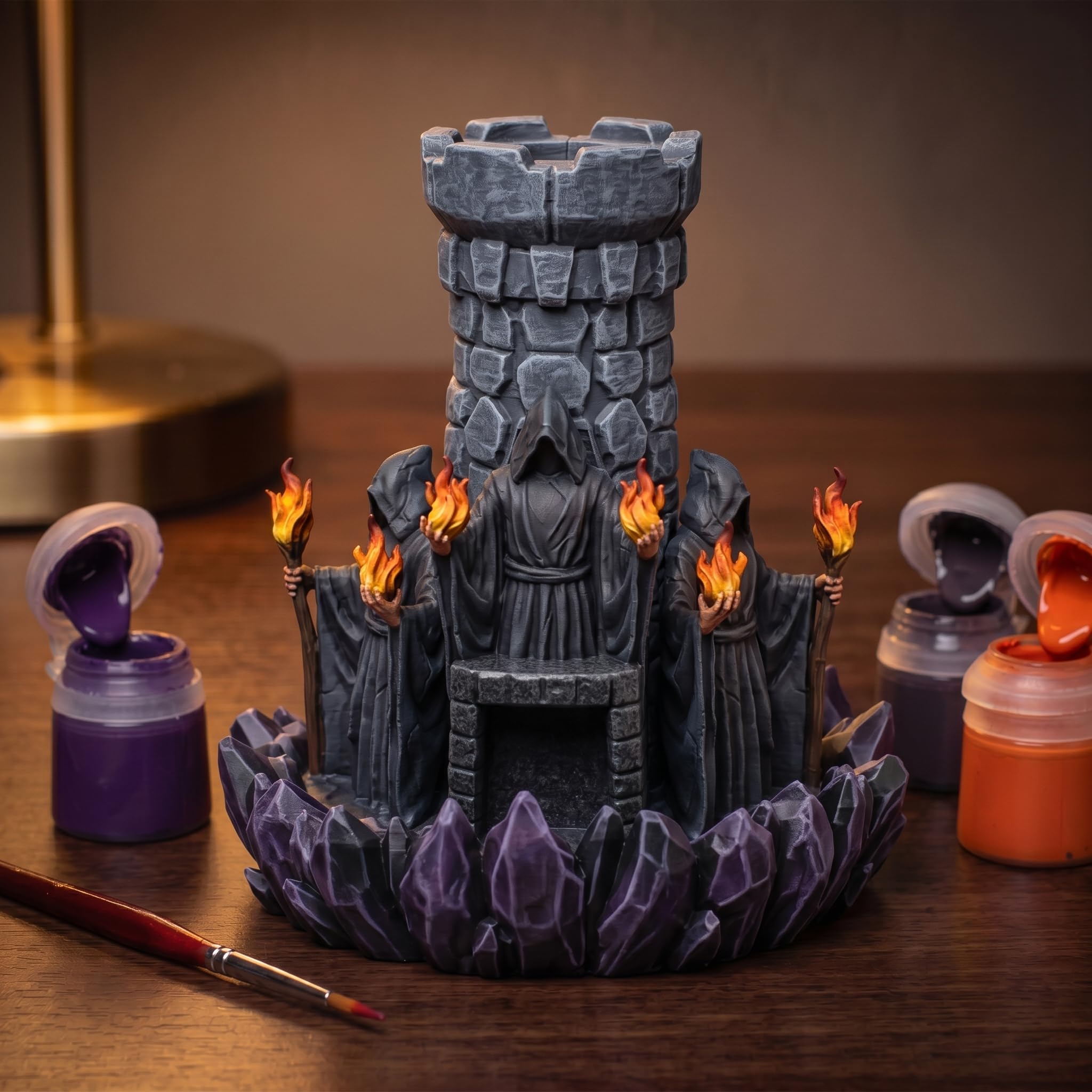 Magier Würfelturm für Würfel bis 25mm | DND Wizard Dice Tower Made in Germany | Tabletop Rollenspiel Pen & Paper DSA Fantasy | bemalbar Deko | Geschenk Spielleiter