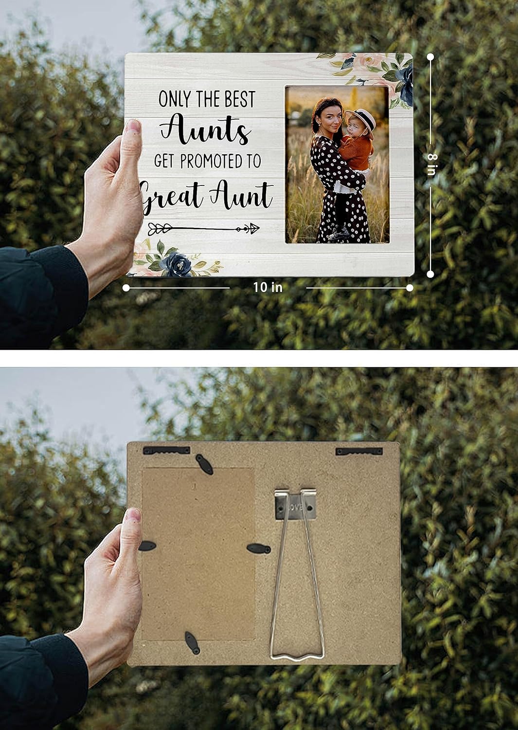 FONDCANYON Aunt Picture Frame, Only the Best Aunts Get Promoted to Great Aunt Picture Photo Frame, Pregnancy Announcements, Pregnancy Announcements for Family, 4x6 Picture Frame - Image 5