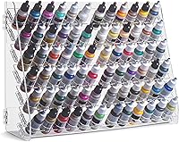 Vista 9 de Plydolex Soporte de Pintura para Pared - Funciona para Warhammer 40K, DnD, Otras Figuras - 65 Agujeros para Vallejo, Citadel, Tamiya, 30 Agujeros