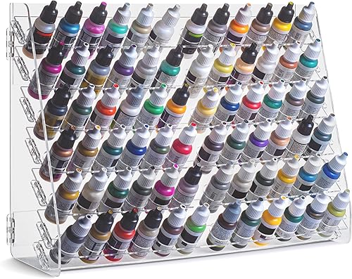 Miniatura 15 de Plydolex Soporte para pintura de pared, funciona para Warhammer 40K, DnD, otras figuras, 65 agujeros para Vallejo, Ciudadela, Tamiya, 30 agujeros De