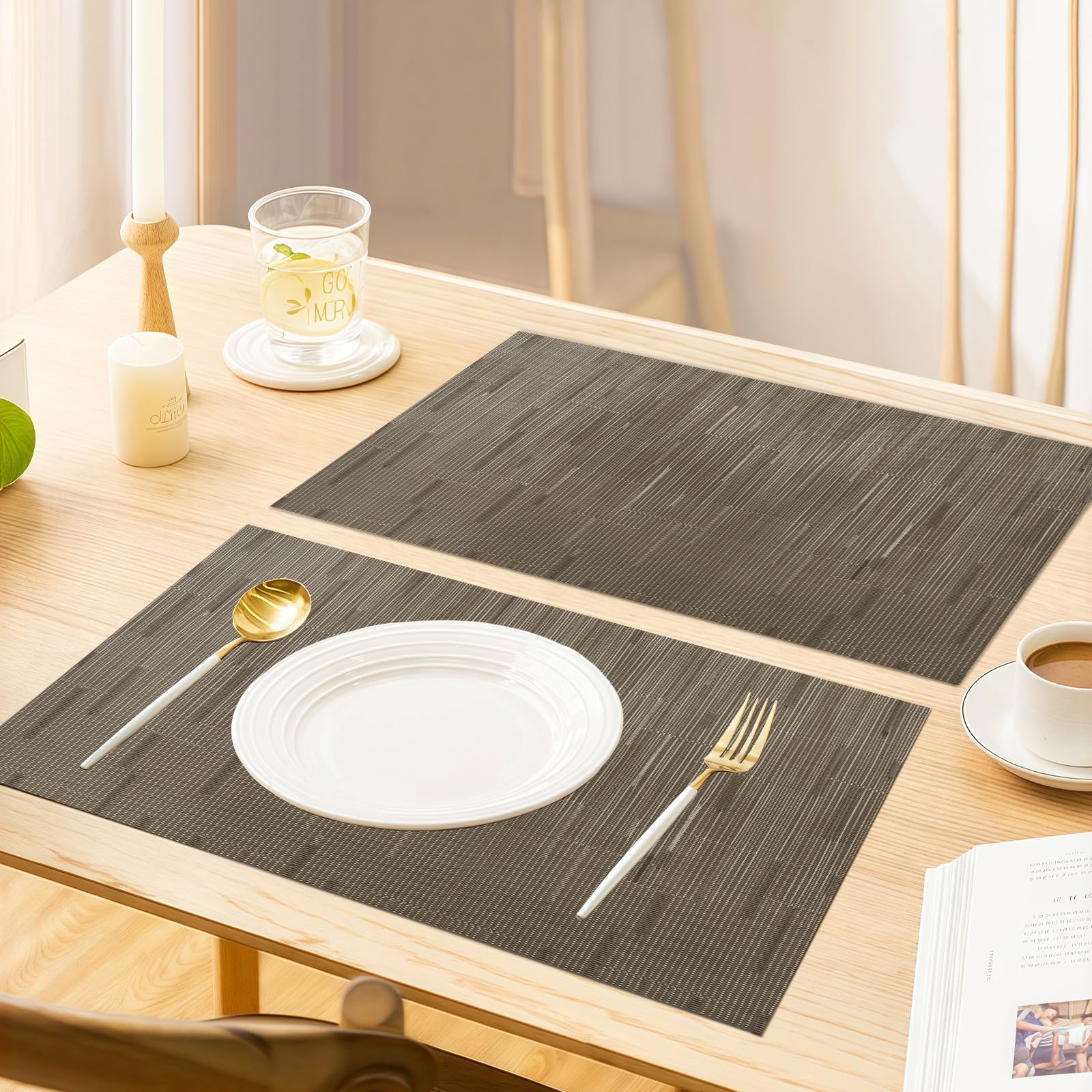 Purejoy Placemats And Coaster Sets 6, Christmas Table Mats PU - View #6