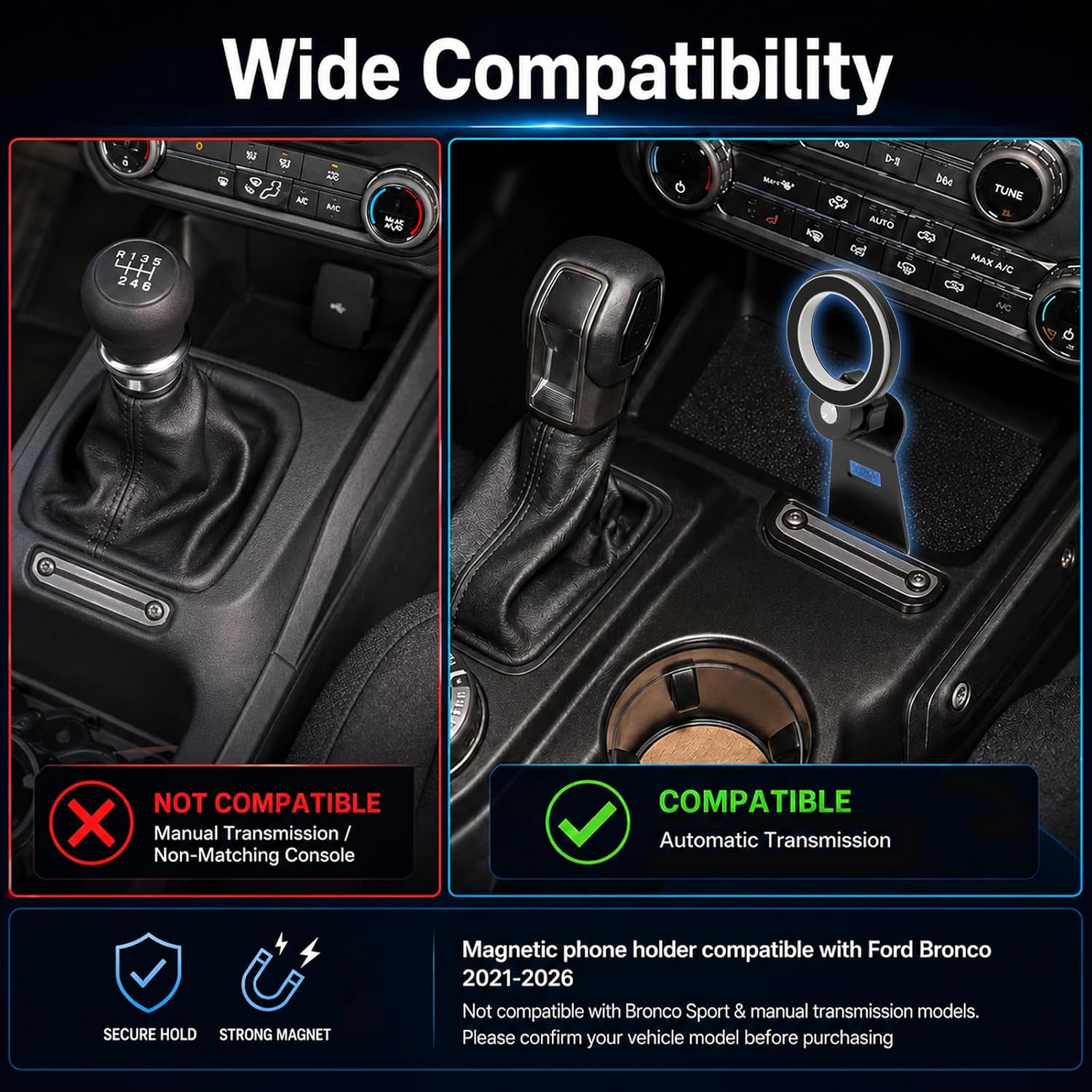 Magnetic Phone Mount Compatible with Ford Bronco 2021-2026 image 4