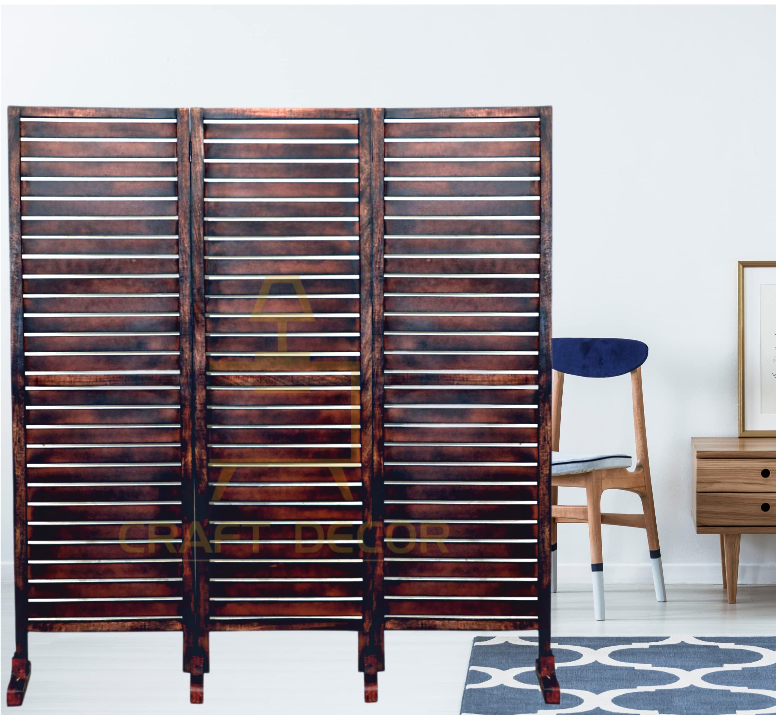 CRAFT DECOR Wooden Room Partition for Living Room/Wood Screen Separators/Room Wall Divider with Stand 3 Panels Living Room/Bedroom/Office/Restaurant(Brown) (B097N5KY5C) Amazon Price History, Amazon Price Tracker
