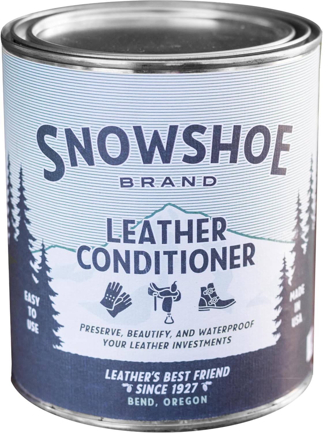 Snowshoe Leather Conditioner, Made in USA Since 1927 - Protect, Condition, Restore & Waterproof - Leather Conditioner for Furniture, Couch, Purses, Shoes, Boots, Gloves, Saddles (Quart)