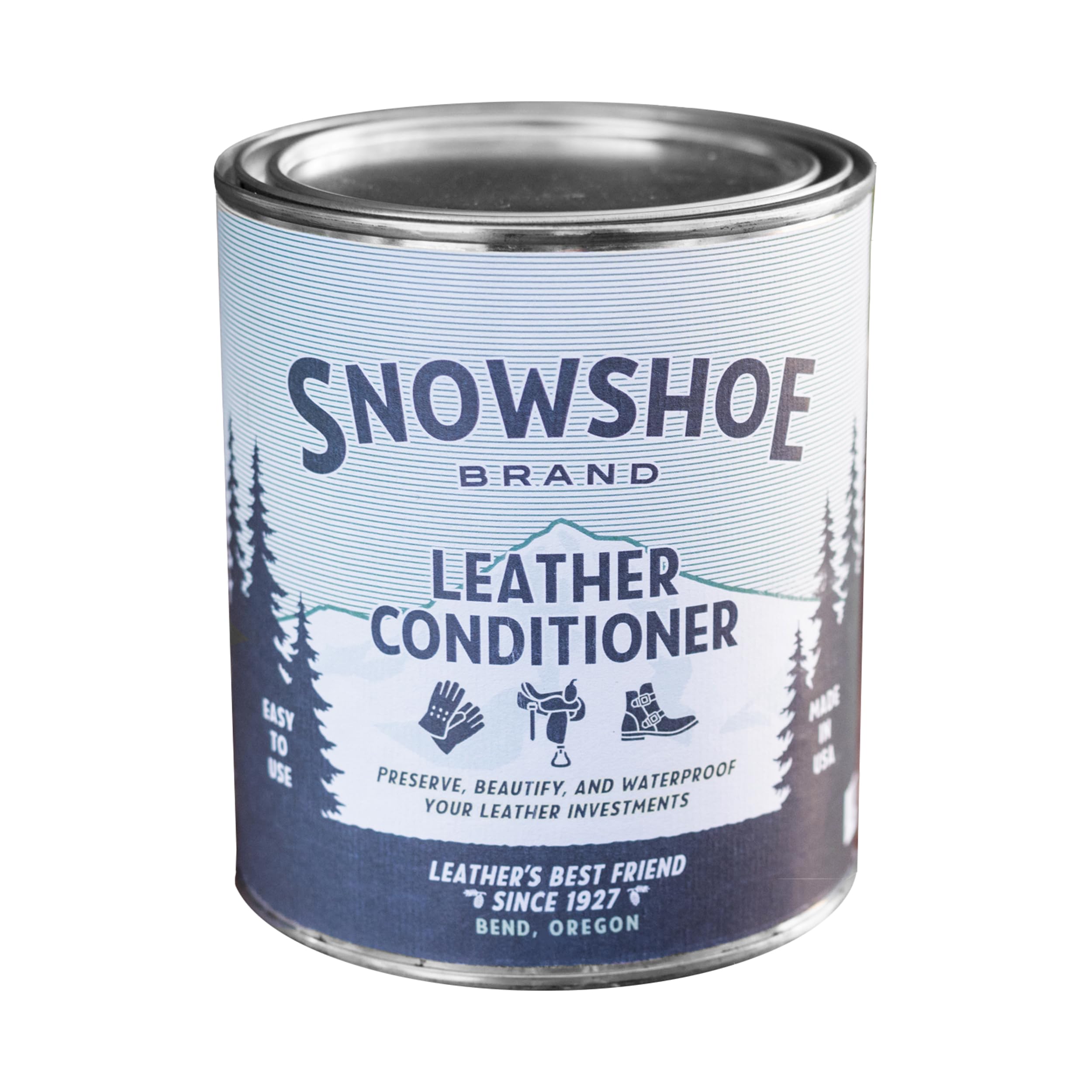 Snowshoe Leather Conditioner, Made in USA Since 1927 - Protect, Condition, Restore & Waterproof - Leather Conditioner for Furniture, Couch, Purses,