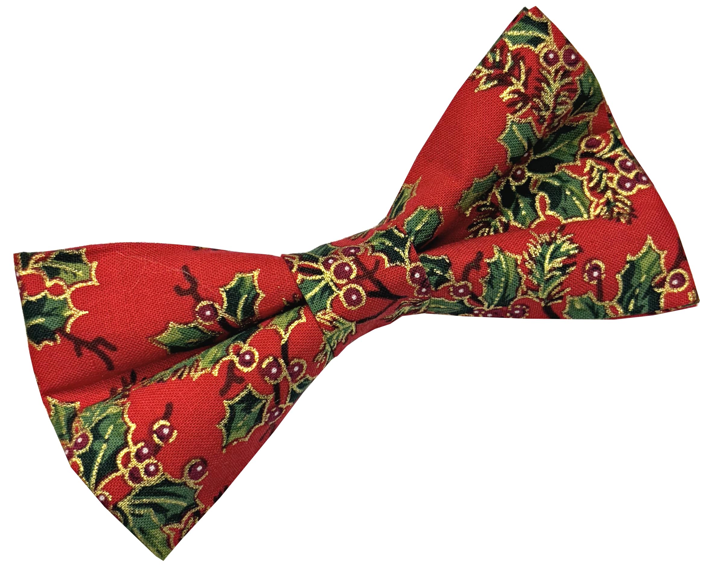 Great British Tie Club Christmas Vintage Holly Bow Ties (Red Vintage Holly)