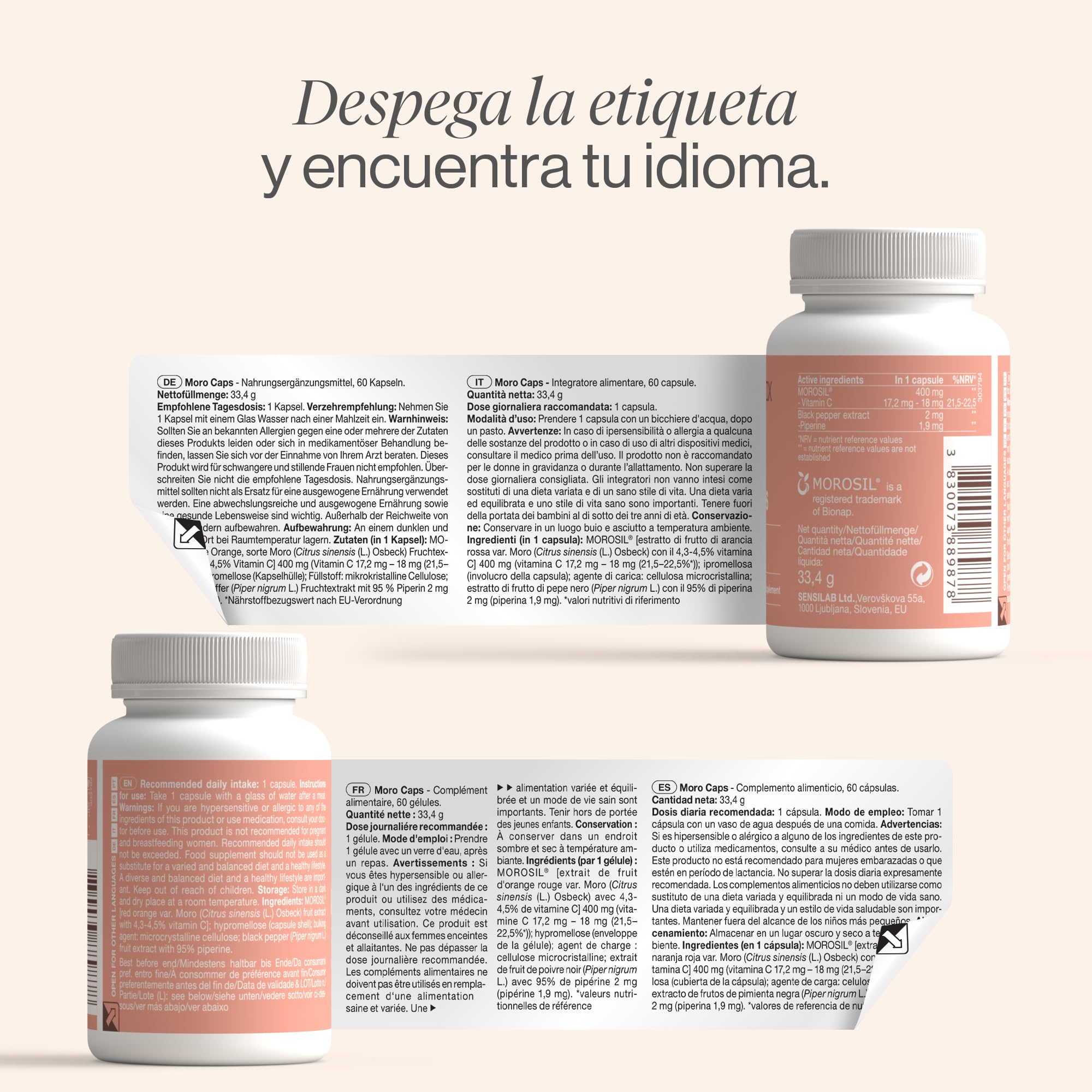 TummyTox Moro Caps, Morosil Cápsulas 400 mg con Vitamina C, 120 Cápsulas